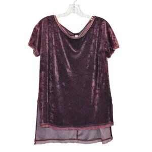 We The Free Free People Short Sleeve Pullover Velvet Top Size XS